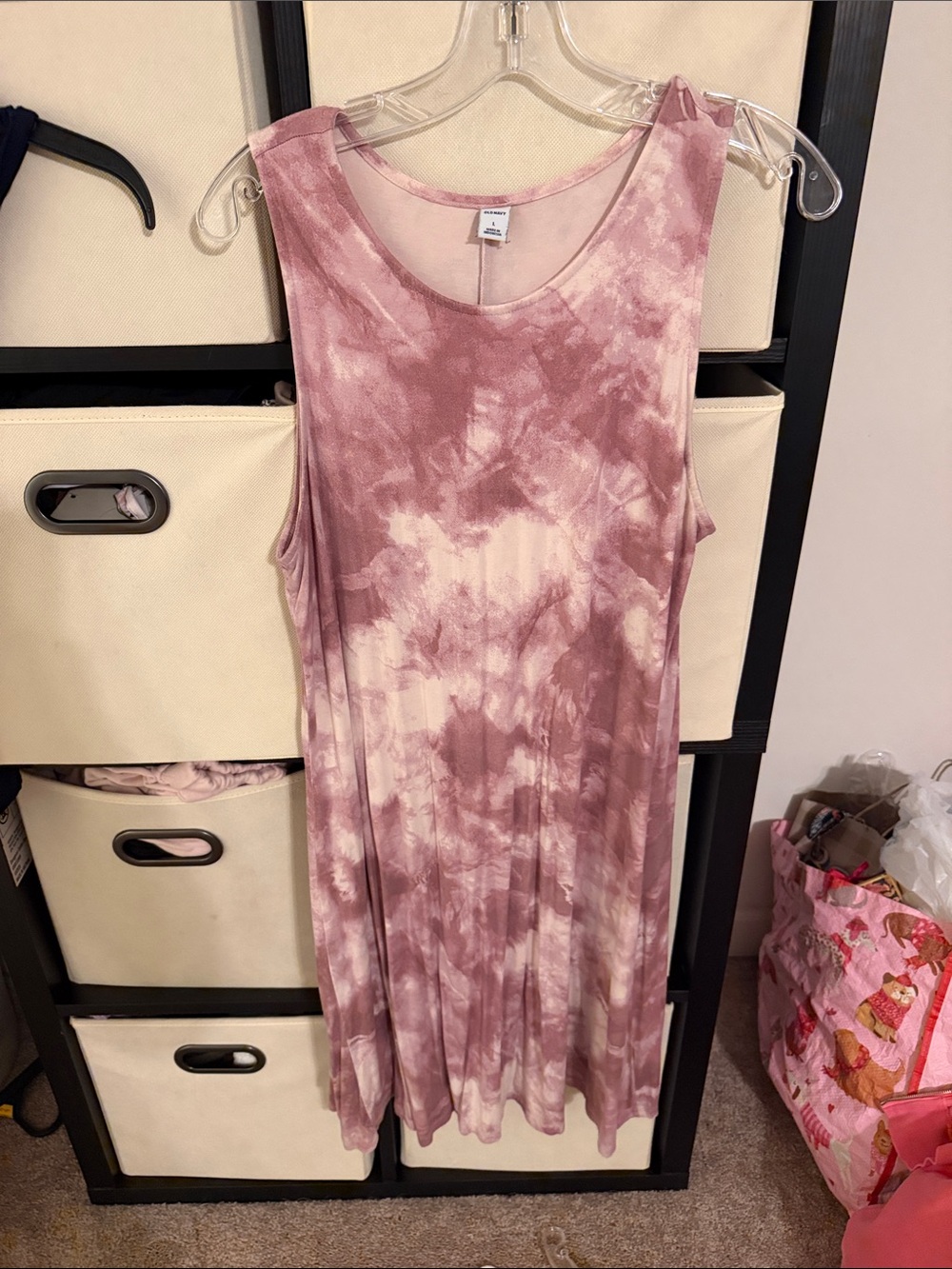 Old navy Sleeveless Tie-Dye swing Midi Dress - Pink